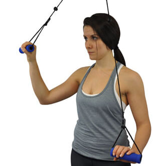 Move Those Shoulders Overdoor Shoulder Pulley w/ Door Strap * Helps to prevent or rehab shoulder problems * Imporves range of motion in all planes of shoulder movement * Can be used in a clinic setting or in the comfort of your own home * Foam handles are comfortable and easy to grip * Over-the-door strap can be placed on top or side of any standard door * Height of the handles can be easily adjusted * Comes fully assembled *